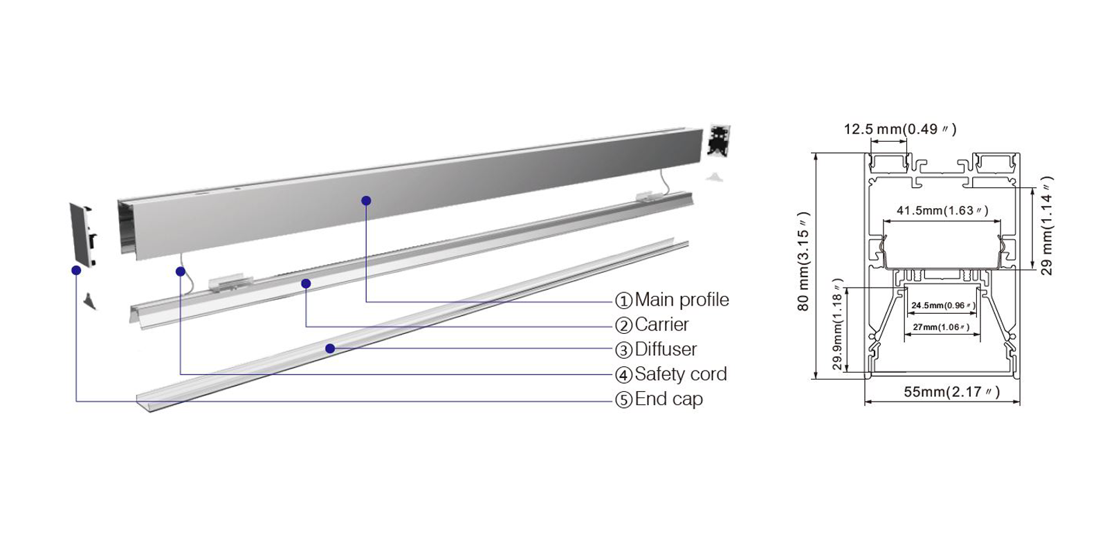 Linear : LC2 - Anti glare - Advance Lighting